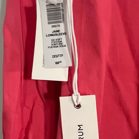 NWT Aritzia Denim Forum Jane Longsleeve Button-Up in Pink - Picture 4 of 5